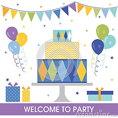 Birthday party sets Stock Photo