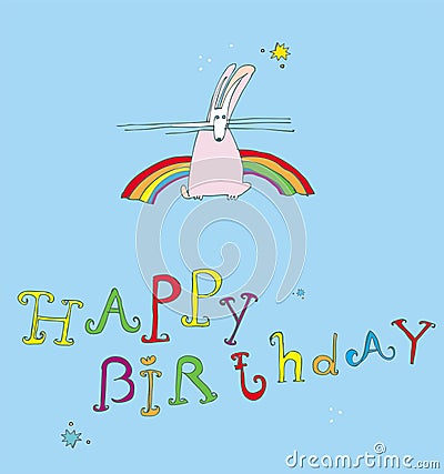 Birthday Rabbit Royalty Free Stock Image - Image: 4002436