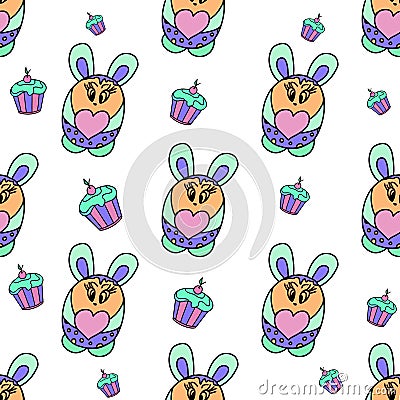 Birthday seamless pattern Vector Illustration