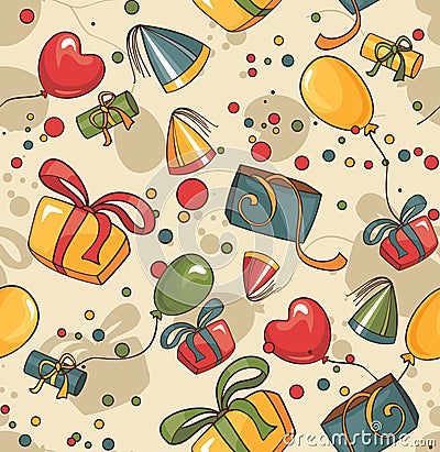 Birthday seamless wallpaper Vector Illustration