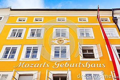 Birthplace of famous composer Wolfgang Amadeus Mozart in Salzburg, Austria Stock Photo