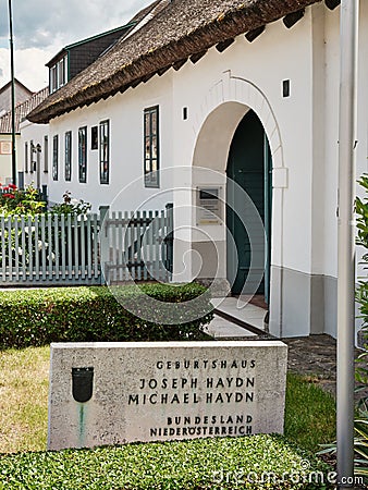 Birthplace of Joseph Haydn, music composer of the Classicist period, Rohrau, Austria Editorial Stock Photo