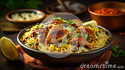 Biryani or Briyani is a popular rice dish from South Asia Stock Photo