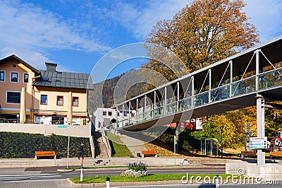 Arhitectural detail in Bischofshofen town in an autumn day. Editorial Stock Photo