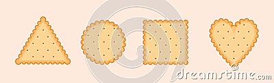 Biscuit cookie vector cartoon illustration. Vector biscuit cookie top view Vector Illustration