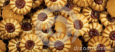 Biscuit cookies panorama. Editorial Stock Photo