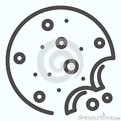 Biscuit line icon. A round cake vector illustration isolated on white. Cookie outline style design, designed for web and Vector Illustration