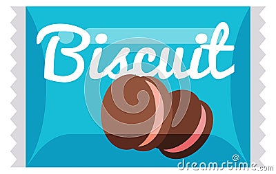 Biscuit in plastic bag. Cartoon sweet snack icon Stock Photo