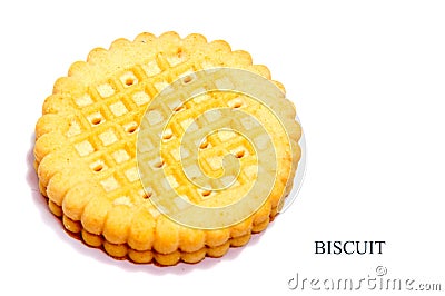 Biscuit Swiss roll isolated on white background . Stock Photo