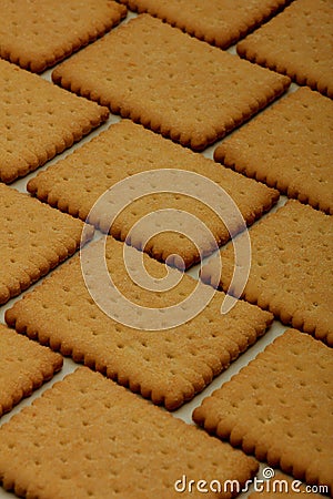 Biscuits in brick pattern Stock Photo