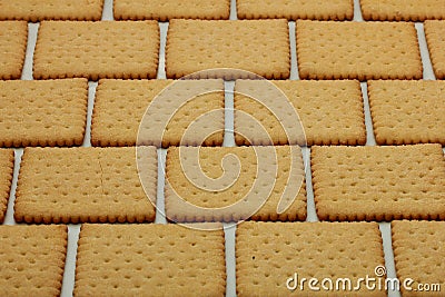 Biscuits in brick pattern Stock Photo