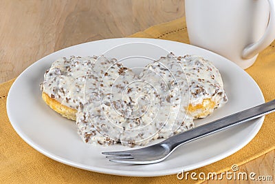 Biscuits and sausage gravy Stock Photo