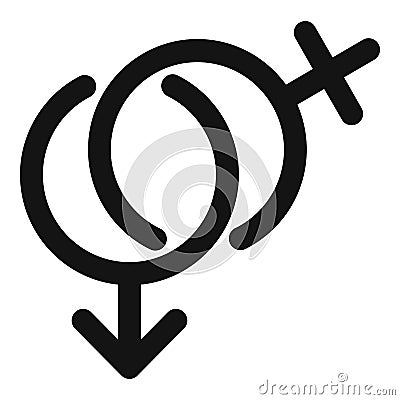 Bisexual couple icon, simple style Vector Illustration