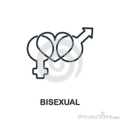 Bisexual icon from lgbt collection. Simple line Bisexual icon for templates, web design and infographics Stock Photo