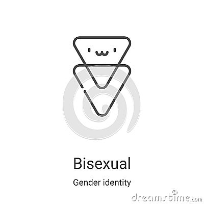 bisexual icon vector from gender identity collection. Thin line bisexual outline icon vector illustration. Linear symbol for use Vector Illustration