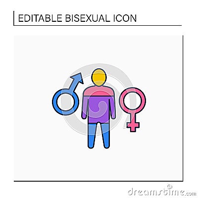 Bisexual line icon Vector Illustration