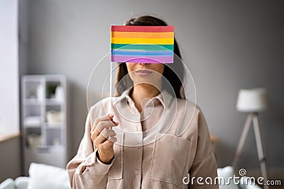 Bisexual Rights And LGBT Freedom Flag Stock Photo