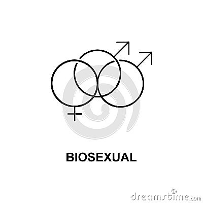 bisexual sign icon. Element of simple web icon with name for mobile concept and web apps. Thin line bisexual sign icon can be used Stock Photo