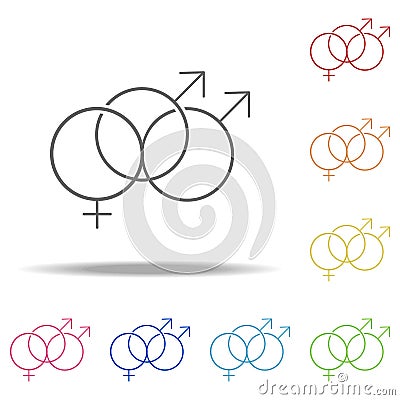 bisexual sign icon. Elements of web in multi colored icons. Simple icon for websites, web design, mobile app, info graphics Stock Photo
