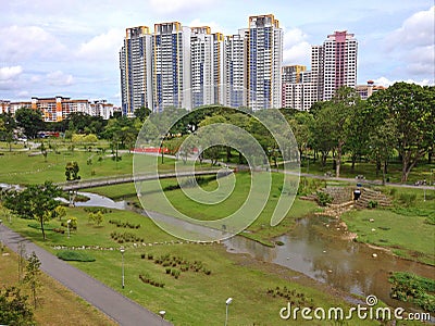 Bishan-Ang Mo Kio park Stock Photo