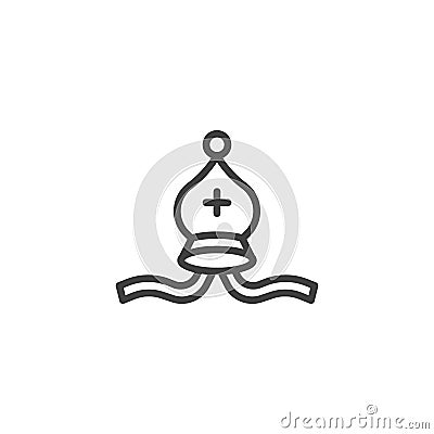 Bishop chess line icon Vector Illustration