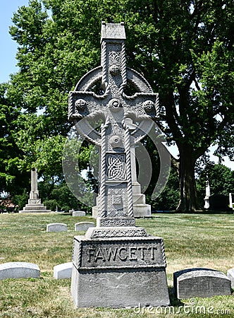 Bishop Edward Fawcett Grave Monument Editorial Stock Photo