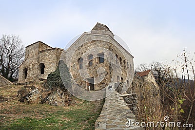 The mortuary chapel and the bishop`s palace in Nekresi monastery, Georgia Stock Photo