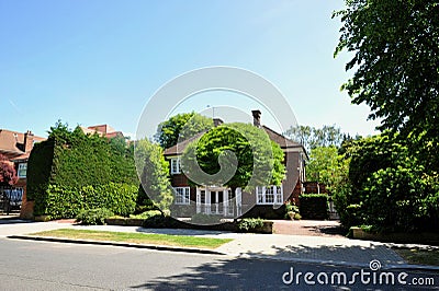 The Bishops Avenue, London N2 is considered to be one of the wealthiest streets in the world known also by Billionaires Row Editorial Stock Photo