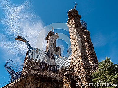 Bishops Castle against blue skies Editorial Stock Photo