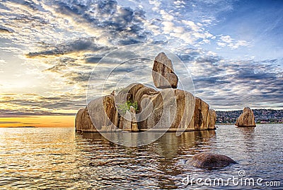 Bismarck Rock on Lake Victoria Stock Photo