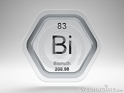 Bismuth symbol hexagon frame Stock Photo