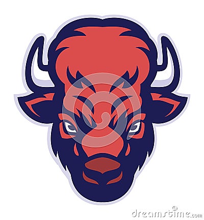 Bison head mascot Vector Illustration