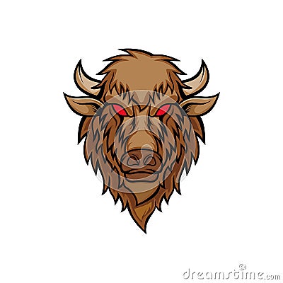 Bison head vector illustration Vector Illustration