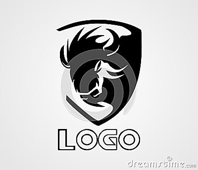 The Bison Logo Vector, Animal Logo Stock Photo