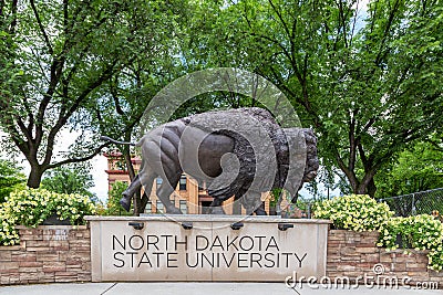Bison Statue at North Dakota State University Editorial Stock Photo