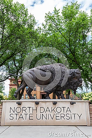 Bison Statue at North Dakota State University Editorial Stock Photo