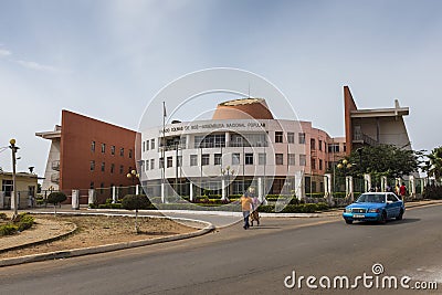 View of the National People Assembly Assembleia Nacional Popular in the city of Bissau, Republic of Guinea-Bissau Editorial Stock Photo