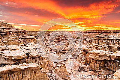 Bisti Badlands, New Mexico, USA hoodoo rock formations Stock Photo