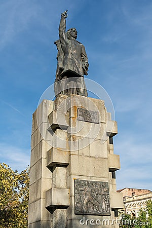 BISTRITA, TRANSYLVANIA/ROMANIA - SEPTEMBER 17 : Statue of Andrei Editorial Stock Photo