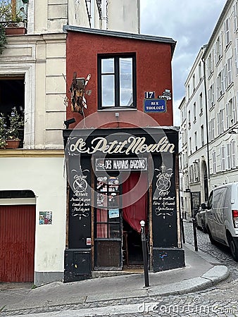 Bistro in Paris, France Editorial Stock Photo
