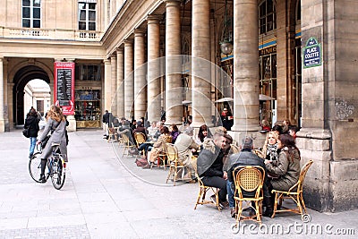 Bistro terrace - Paris Editorial Stock Photo