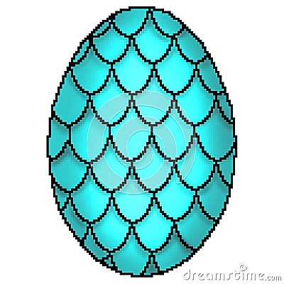 8 bit drawn colorfully designed scaled dragon egg Stock Photo