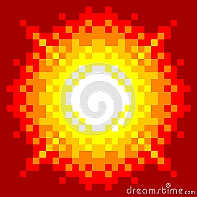 8-Bit Pixel-art Explosion Vector Illustration