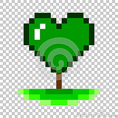 Valentine tree, love, green heart. Icon Stock Photo