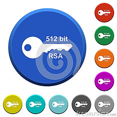 512 bit rsa encryption beveled buttons Stock Photo