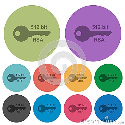 512 bit rsa encryption color darker flat icons Vector Illustration