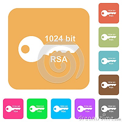 1024 bit rsa encryption rounded square flat icons Stock Photo