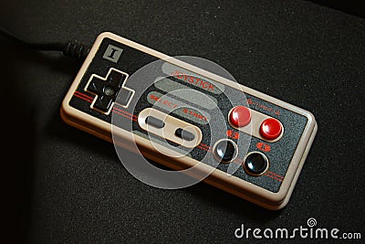 8 bit video game joystick 2 nintendo Stock Photo