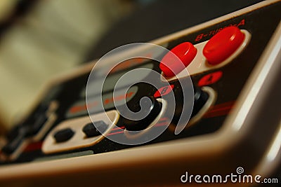 8 bit video game joystick 4 nintendo Stock Photo