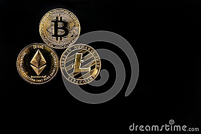 Bitcoin, altcoin, ethereum cryptocurrency is virtual money Editorial Stock Photo